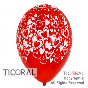 GLOBO S R12 INF CRISTAL ROJO CORAZONES 2 x 10